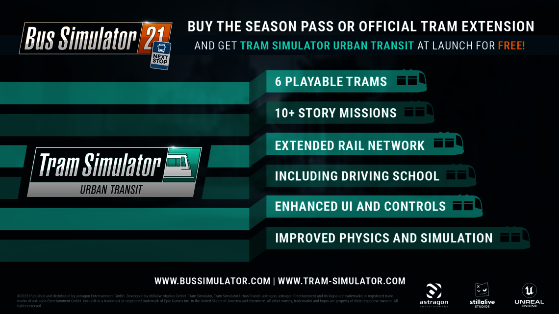 Bus Simulator 21 Next Stop - Official Tram Extension and Tram Simulator  Urban Transit are coming as a double pack!