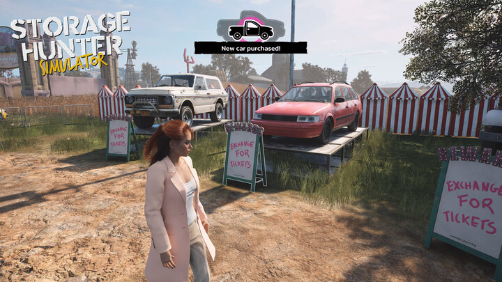 Storage Hunter Simulator, in front of pink car