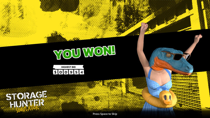Storage Hunter Simulator, winning screen